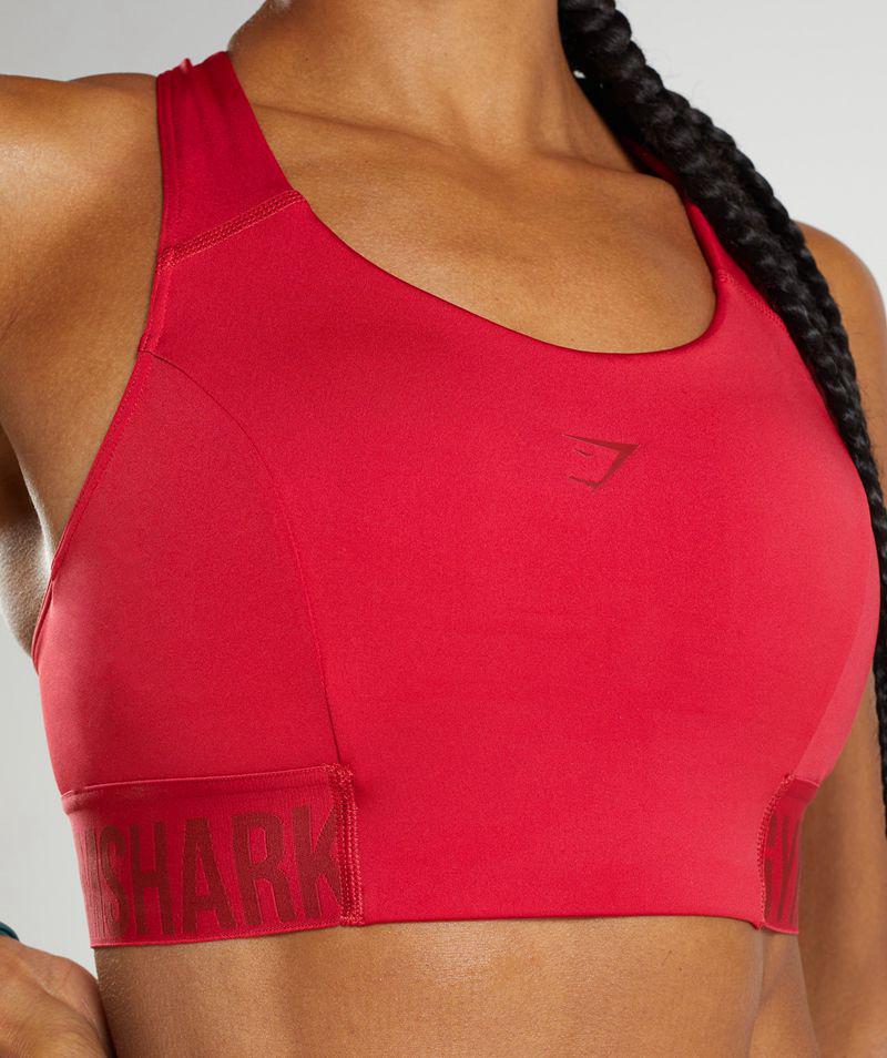 Gymshark Training Brandmark Sportmelltartó Női Piros  Hungary |  WZMPD-5862