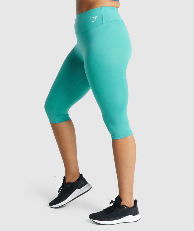 Gymshark Training Cropped Leggings Női Türkiz  Hungary |  BNQEV-5720