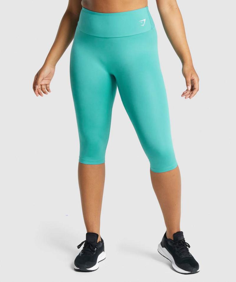 Gymshark Training Cropped Leggings Női Türkiz  Hungary |  BNQEV-5720