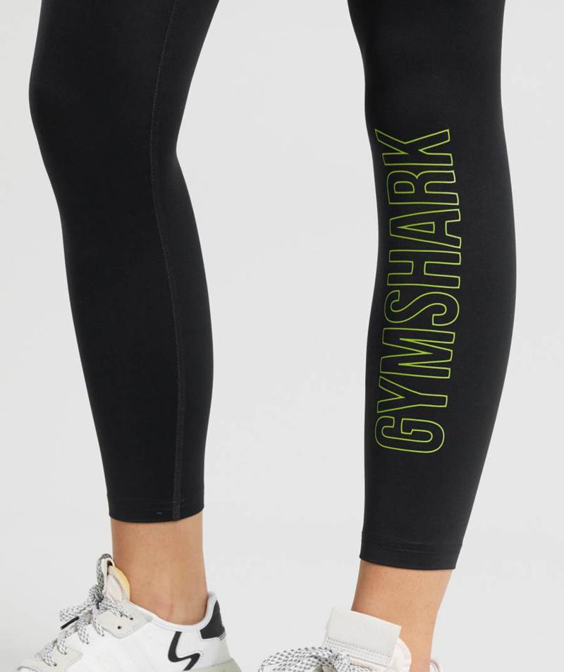 Gymshark Training Grafika Leggings Női Fekete  Hungary |  ZTEFW-2461