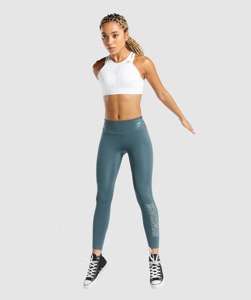 Gymshark Training Grafika Leggings Női Türkiz  Hungary |  ZUBFN-3476