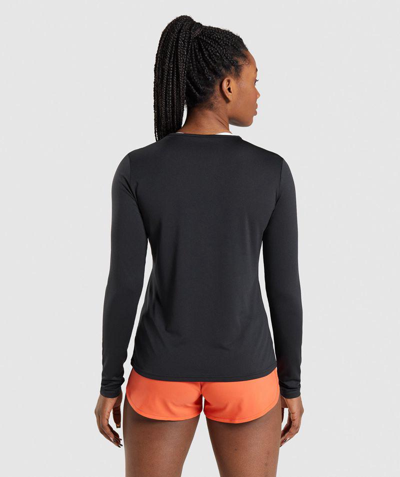 Gymshark Training Long Sleeve Felsők Női Fekete  Hungary |  JNQSG-2305