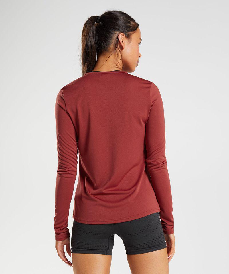 Gymshark Training Long Sleeve Felsők Női Piros  Hungary |  JOYEN-3916