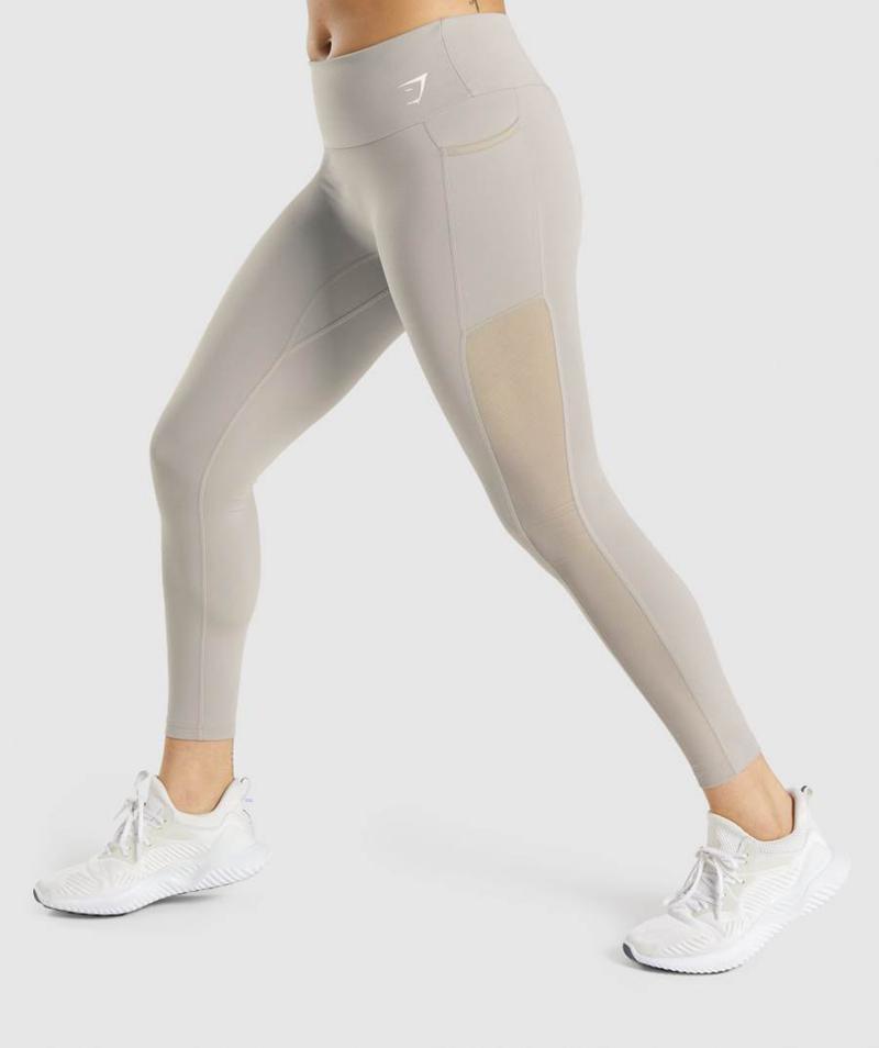 Gymshark Training Mesh Pocket Leggings Női Szürke  Hungary |  RLGQO-4867