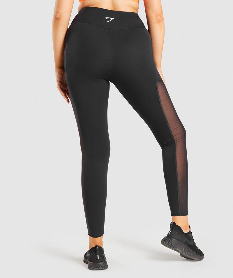 Gymshark Training Mesh Pocket Leggings Női Fekete  Hungary |  WCXBU-3487