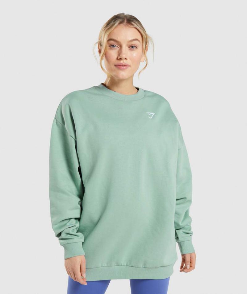 Gymshark Training Oversized Pulóverek Női Kék  Hungary |  GFPOA-0854