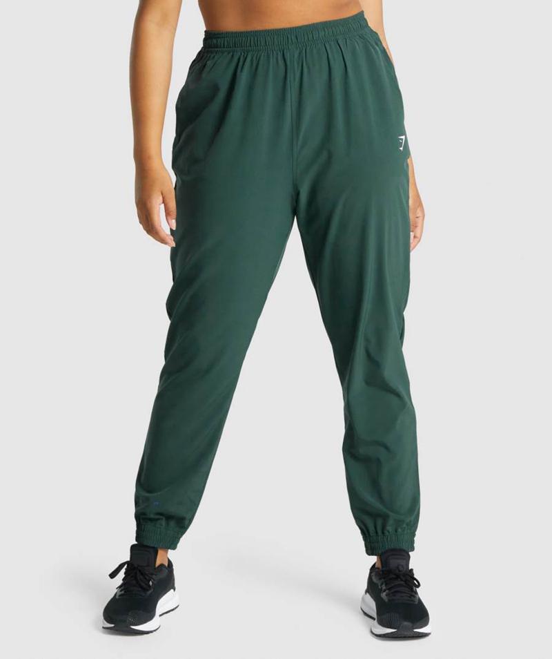 Gymshark Training Woven Jogger Nadrág Női Sötétzöld  Hungary |  YKAOR-4528