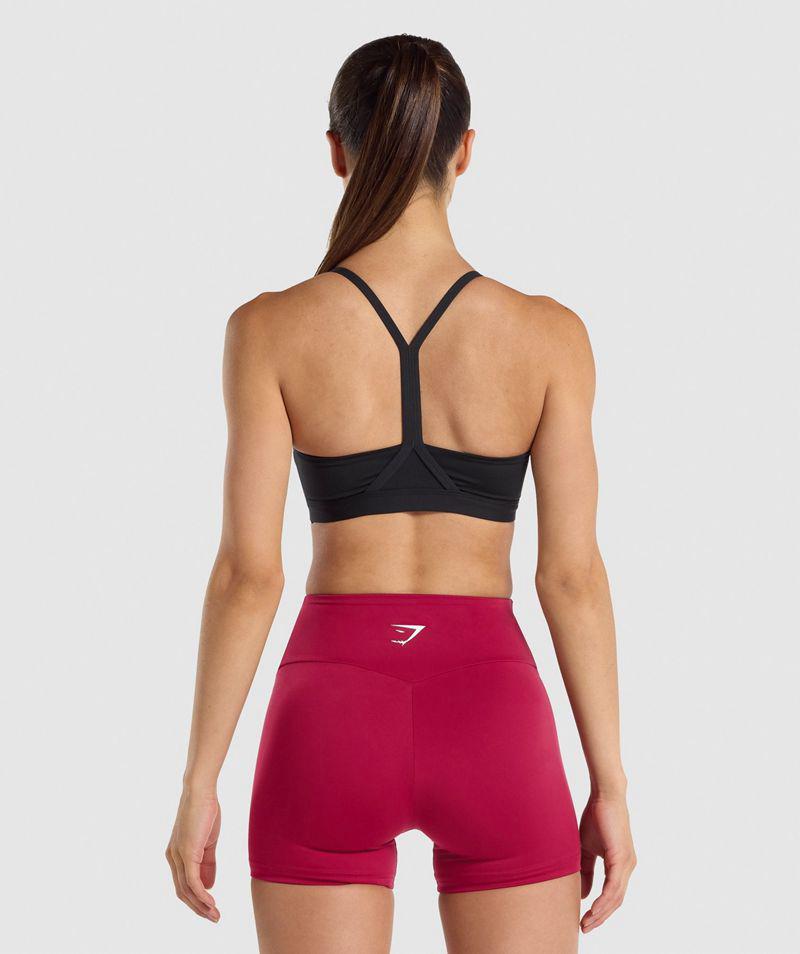 Gymshark V Neck Sportmelltartó Női Fekete  Hungary |  VUSWT-6107