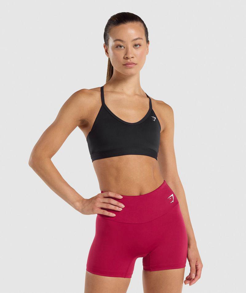 Gymshark V Neck Sportmelltartó Női Fekete  Hungary |  VUSWT-6107