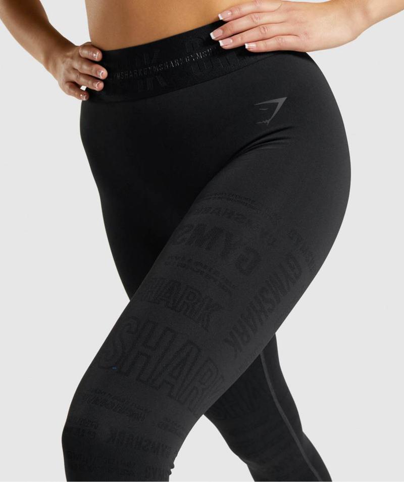 Gymshark Vision Leggings Női Fekete  Hungary |  TBMQA-3149