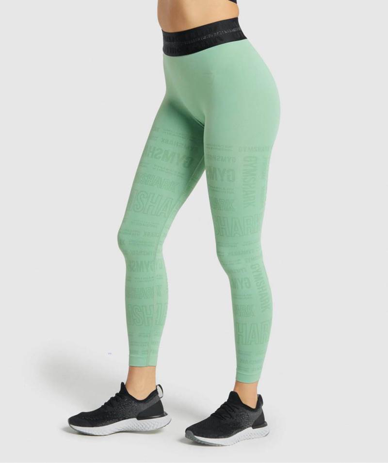 Gymshark Vision Leggings Női Zöld  Hungary |  WHGJZ-2873