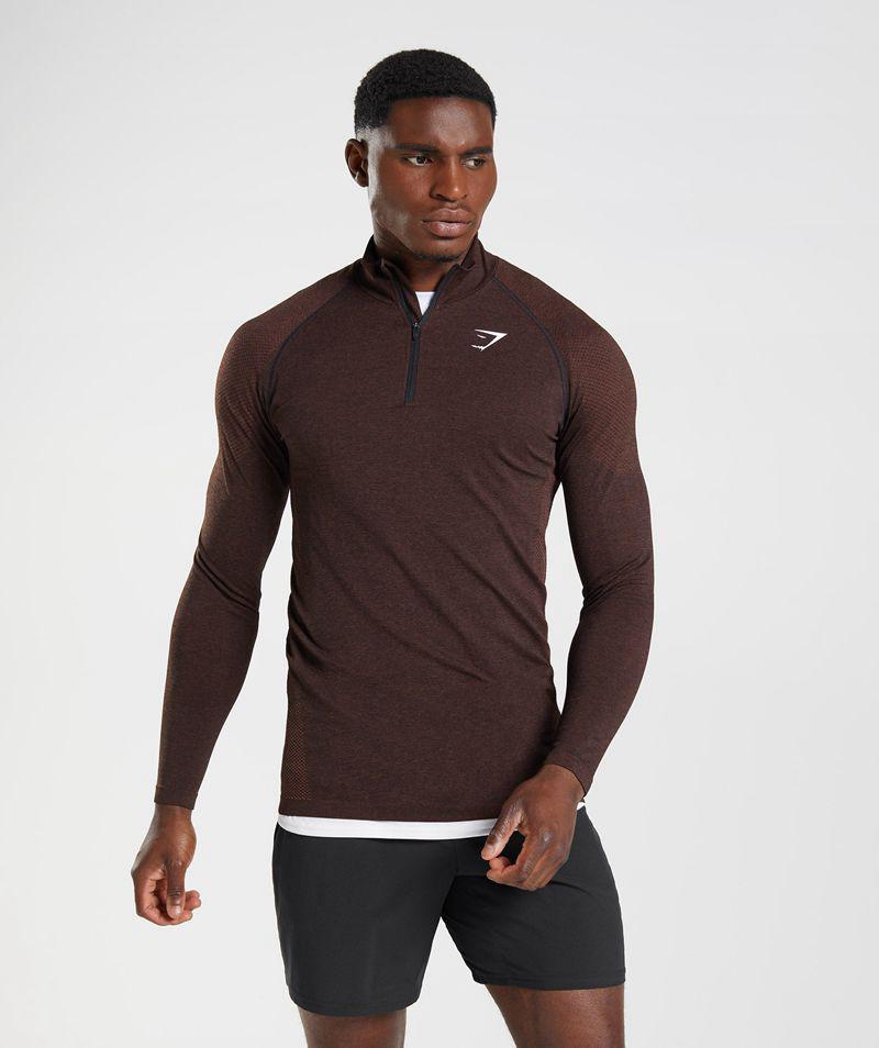 Gymshark Vital 1/4 Zip Kabát Férfi Bordó  Hungary |  IYVPZ-0163