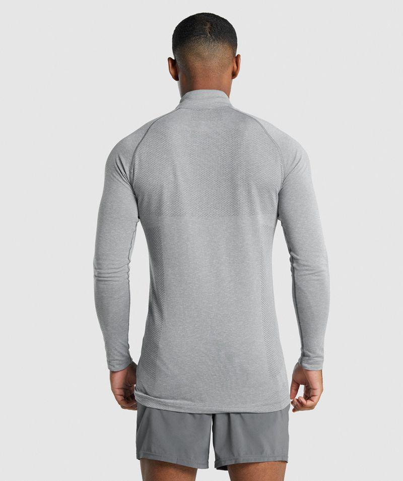 Gymshark Vital Light 1/4 Zip Kabát Férfi Szürke  Hungary |  ZWEBT-9452