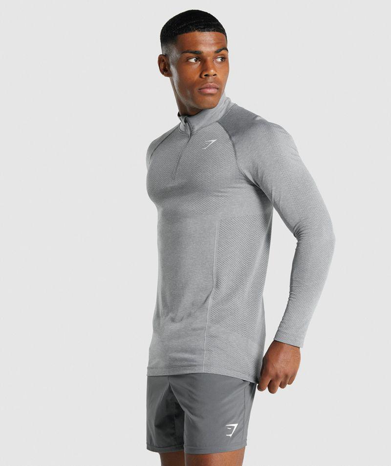 Gymshark Vital Light 1/4 Zip Kabát Férfi Szürke  Hungary |  ZWEBT-9452