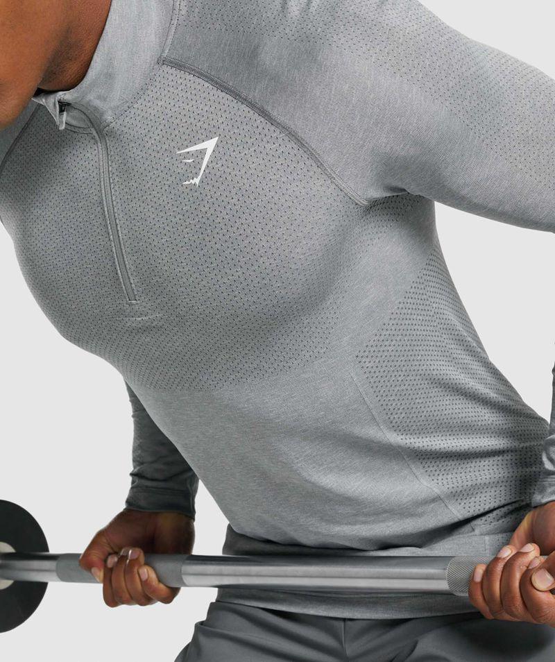 Gymshark Vital Light 1/4 Zip Kabát Férfi Szürke  Hungary |  ZWEBT-9452