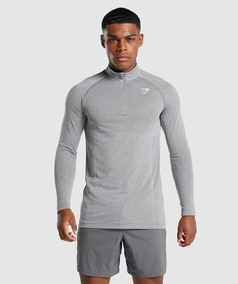 Gymshark Vital Light 1/4 Zip Kabát Férfi Szürke  Hungary |  ZWEBT-9452