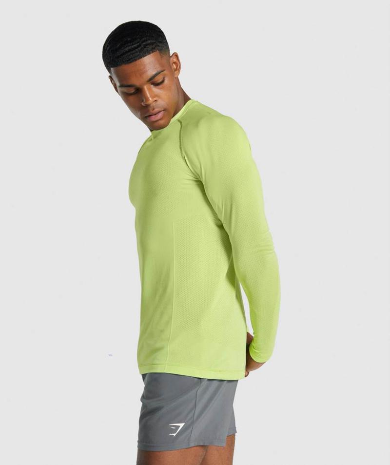 Gymshark Vital Light Seamless Long Sleeve Pulóverek Férfi Sárga  Hungary |  PHXYU-9152