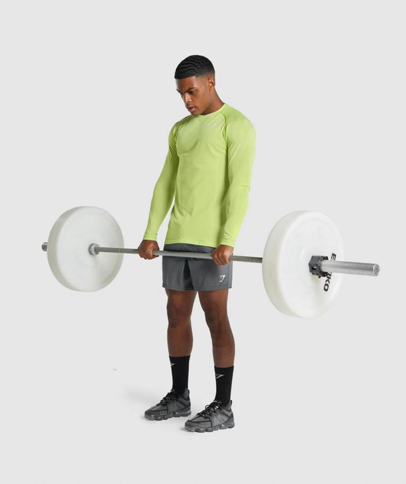 Gymshark Vital Light Seamless Long Sleeve Pulóverek Férfi Sárga  Hungary |  PHXYU-9152