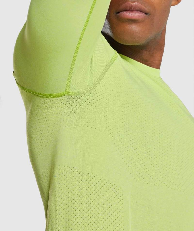 Gymshark Vital Light Seamless Long Sleeve Pulóverek Férfi Sárga  Hungary |  PHXYU-9152