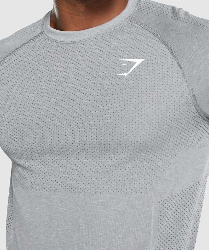 Gymshark Vital Light Seamless Long Sleeve T-Shirts Férfi Szürke  Hungary |  SGKCJ-3689