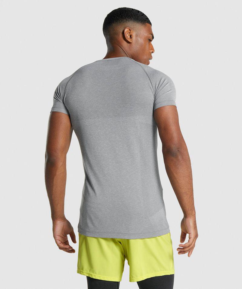 Gymshark Vital Light Seamless T-Shirts Férfi Szürke  Hungary |  FZJKI-7132