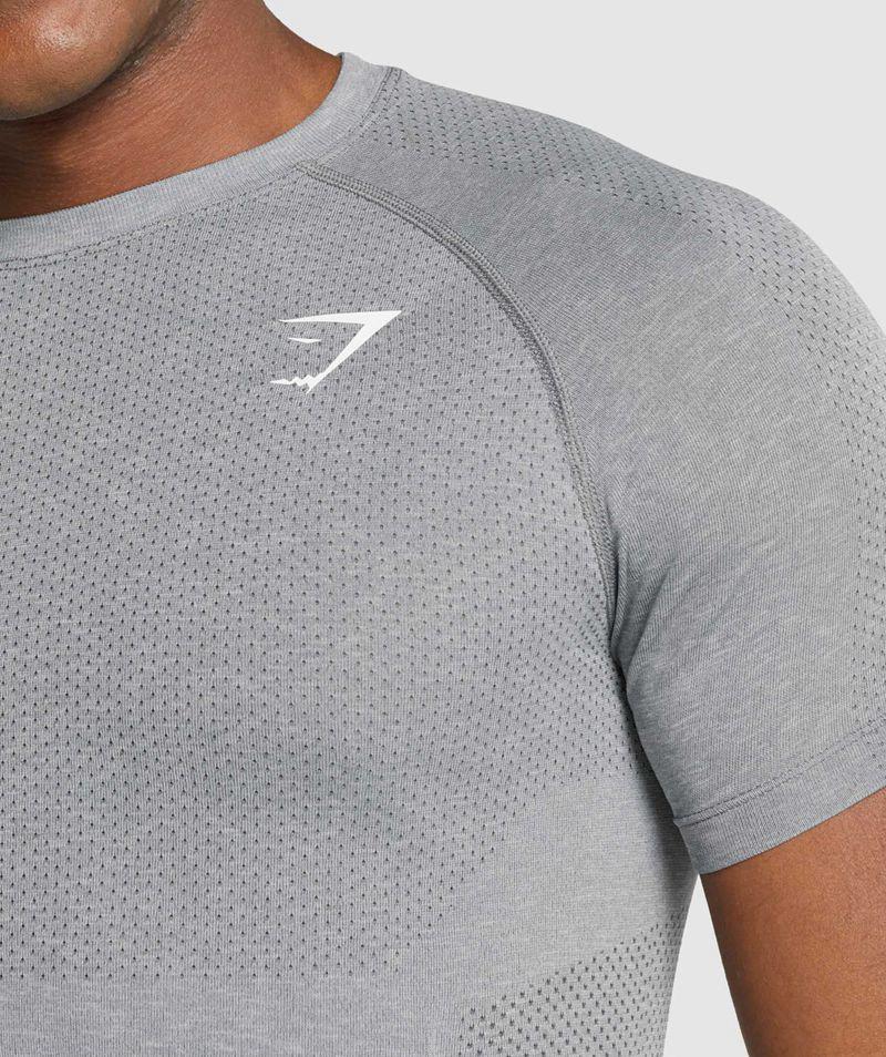 Gymshark Vital Light Seamless T-Shirts Férfi Szürke  Hungary |  FZJKI-7132