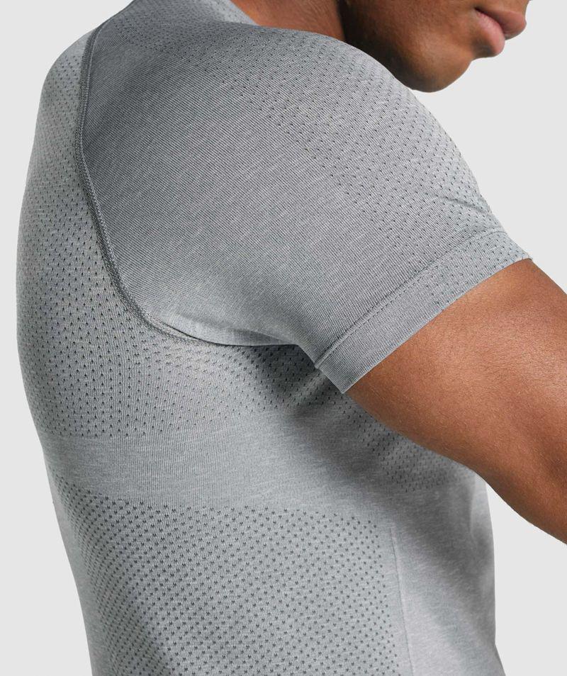 Gymshark Vital Light Seamless T-Shirts Férfi Szürke  Hungary |  FZJKI-7132