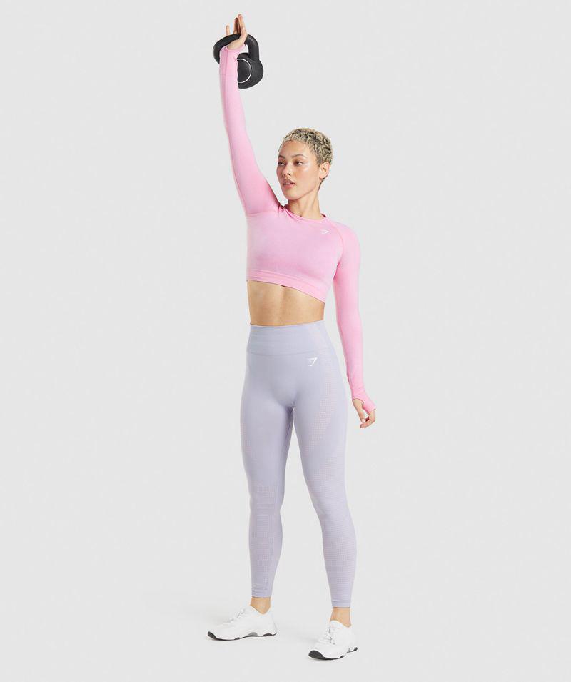 Gymshark Vital Seamless 2.0 Crop Felsők Női Rózsaszín  Hungary |  KNHRI-7285