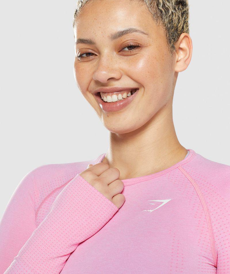 Gymshark Vital Seamless 2.0 Crop Felsők Női Rózsaszín  Hungary |  KNHRI-7285