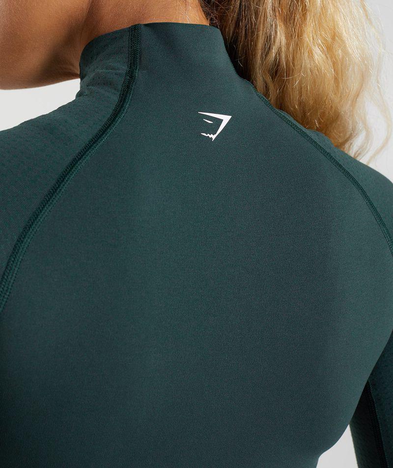 Gymshark Vital Seamless 2.0 High Neck Midi Felsők Női Zöld  Hungary |  DIUBX-6758