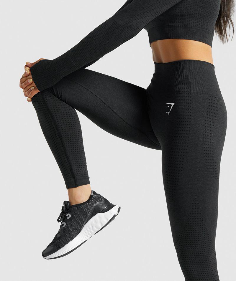 Gymshark Vital Seamless 2.0 Leggings Női Fekete  Hungary |  EWTDK-1608