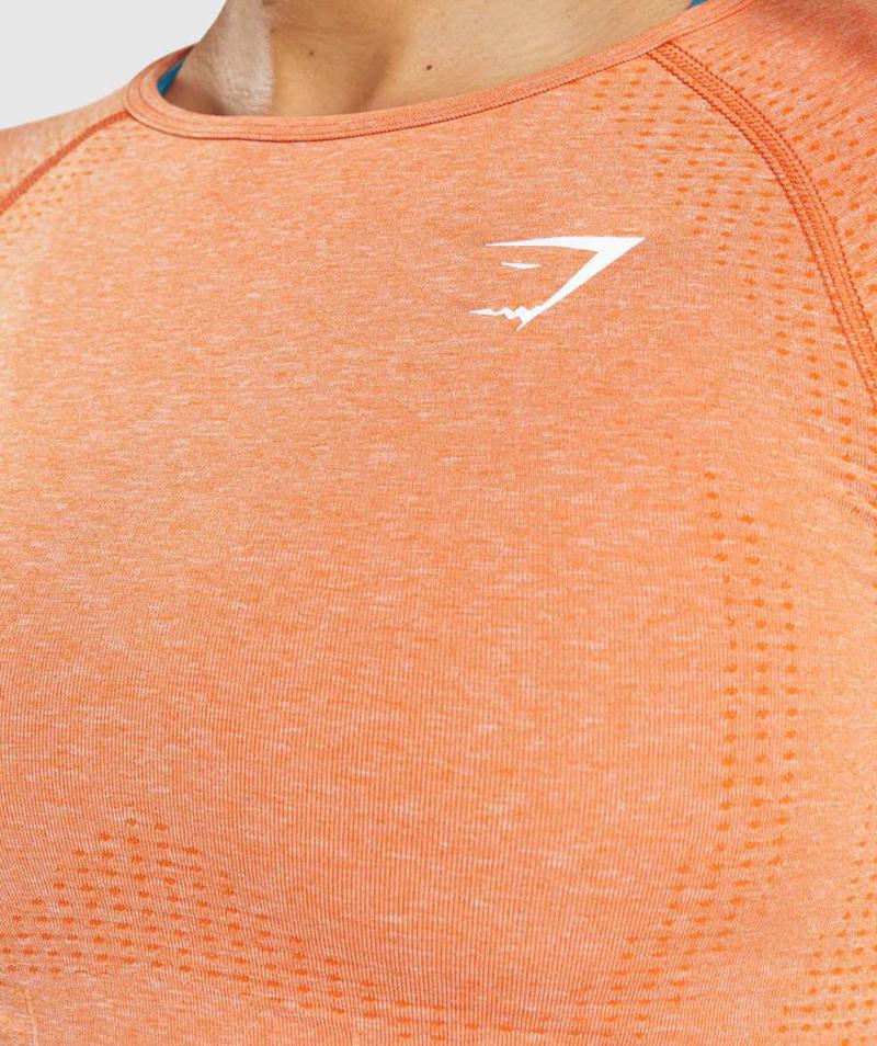 Gymshark Vital Seamless 2.0 Long Sleeve Vágott Felsők Női Sárgabarack Narancssárga  Hungary |  DACIY-7654