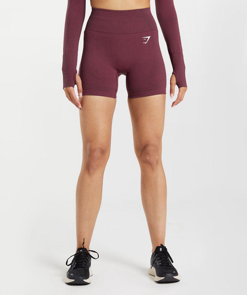 Gymshark Vital Seamless 2.0 Rövidnadrág Női Bordó  Hungary |  AHZYM-0945