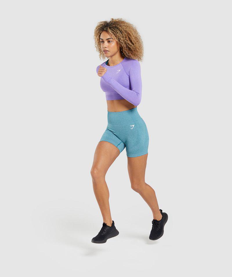 Gymshark Vital Seamless 2.0 Rövidnadrág Női Kék  Hungary |  HQRGM-6738