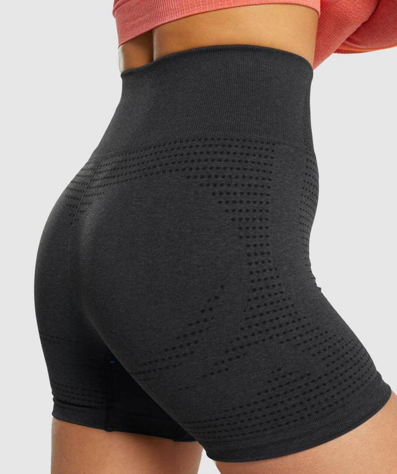 Gymshark Vital Seamless 2.0 Rövidnadrág Női Fekete  Hungary |  NLSZG-5698