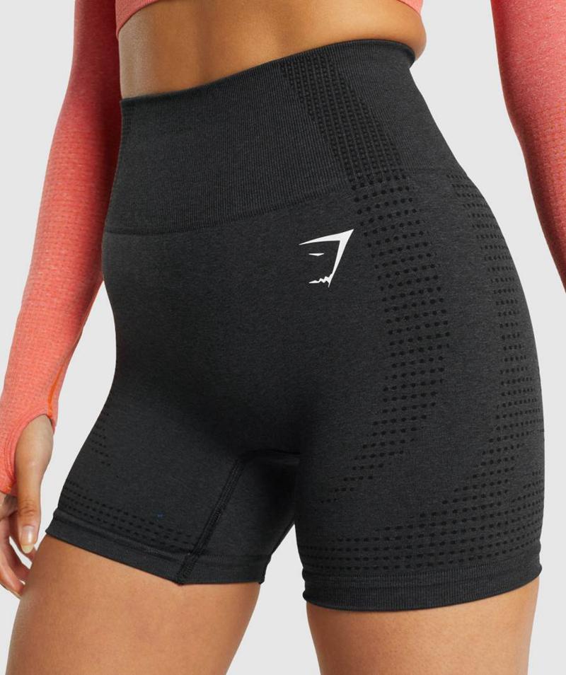 Gymshark Vital Seamless 2.0 Rövidnadrág Női Fekete  Hungary |  NLSZG-5698