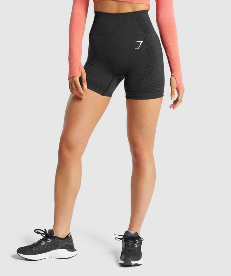 Gymshark Vital Seamless 2.0 Rövidnadrág Női Fekete  Hungary |  NLSZG-5698