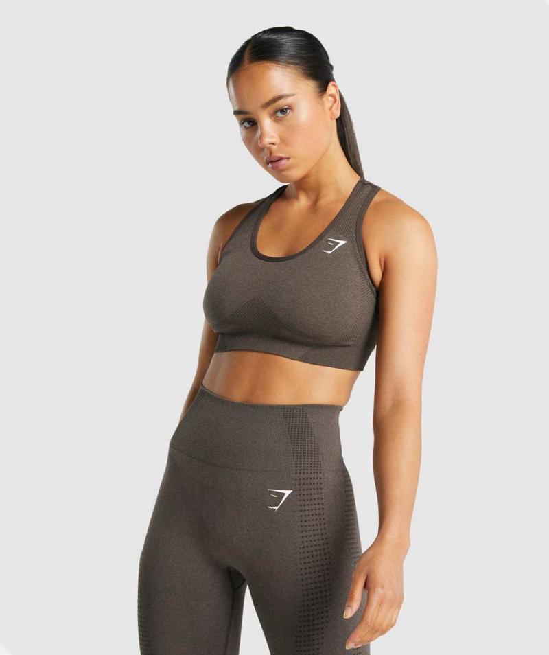 Gymshark Vital Seamless 2.0 Sportmelltartó Női Barna  Hungary |  CATHZ-8109