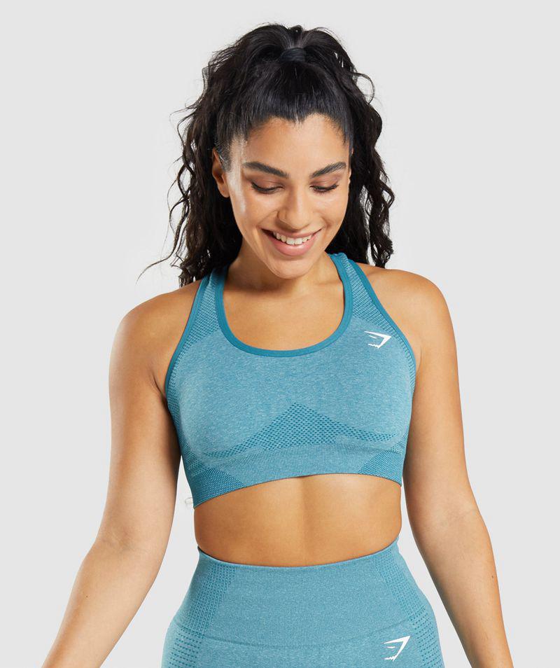 Gymshark Vital Seamless 2.0 Sportmelltartó Női Kék  Hungary |  DQOHX-5419