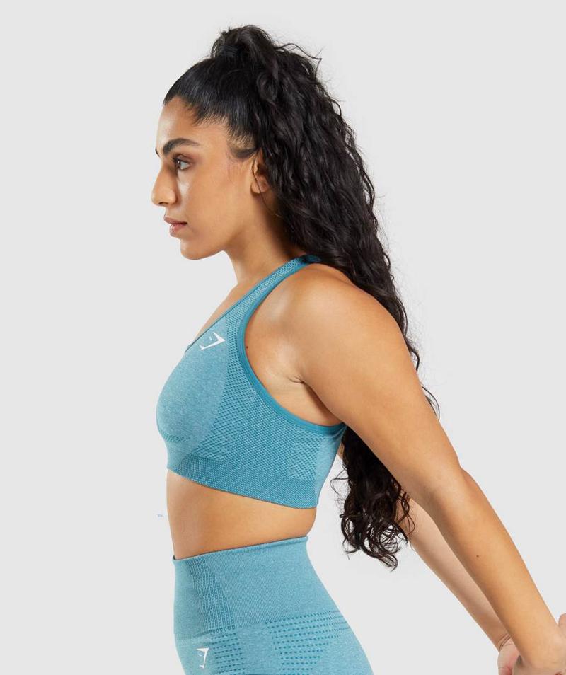 Gymshark Vital Seamless 2.0 Sportmelltartó Női Türkiz  Hungary |  VAXJT-4715