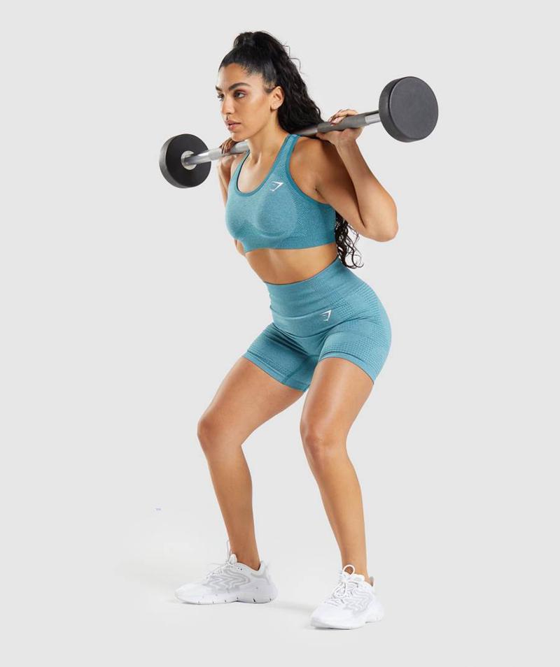 Gymshark Vital Seamless 2.0 Sportmelltartó Női Türkiz  Hungary |  VAXJT-4715