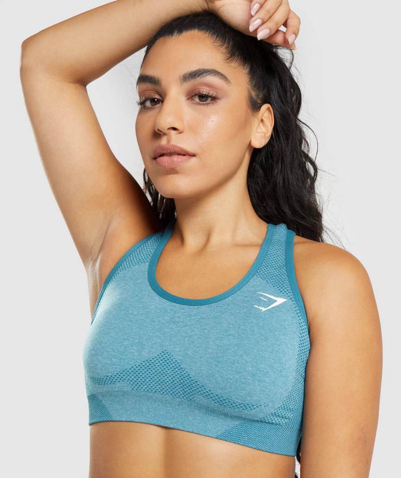 Gymshark Vital Seamless 2.0 Sportmelltartó Női Türkiz  Hungary |  VAXJT-4715