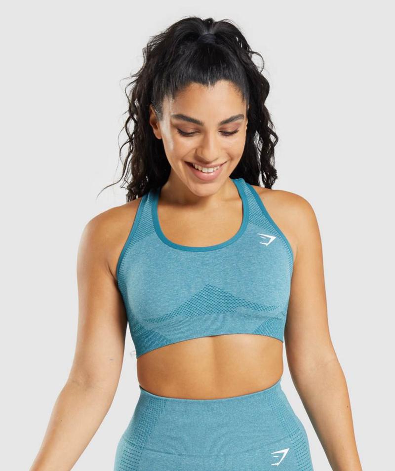 Gymshark Vital Seamless 2.0 Sportmelltartó Női Türkiz  Hungary |  VAXJT-4715