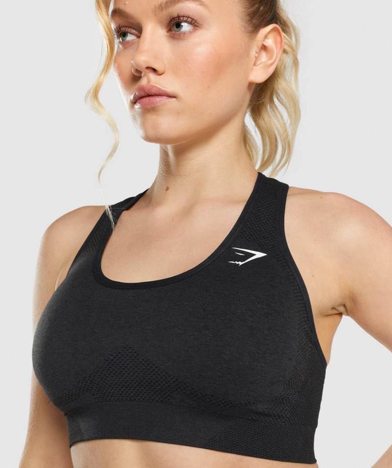 Gymshark Vital Seamless 2.0 Sportmelltartó Női Fekete  Hungary |  YJLUH-9513