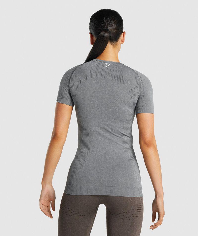 Gymshark Vital Seamless 2.0 T-Shirts Női Szürke  Hungary |  MQFLX-2673