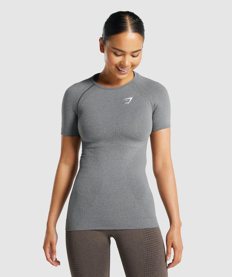 Gymshark Vital Seamless 2.0 T-Shirts Női Szürke  Hungary |  MQFLX-2673