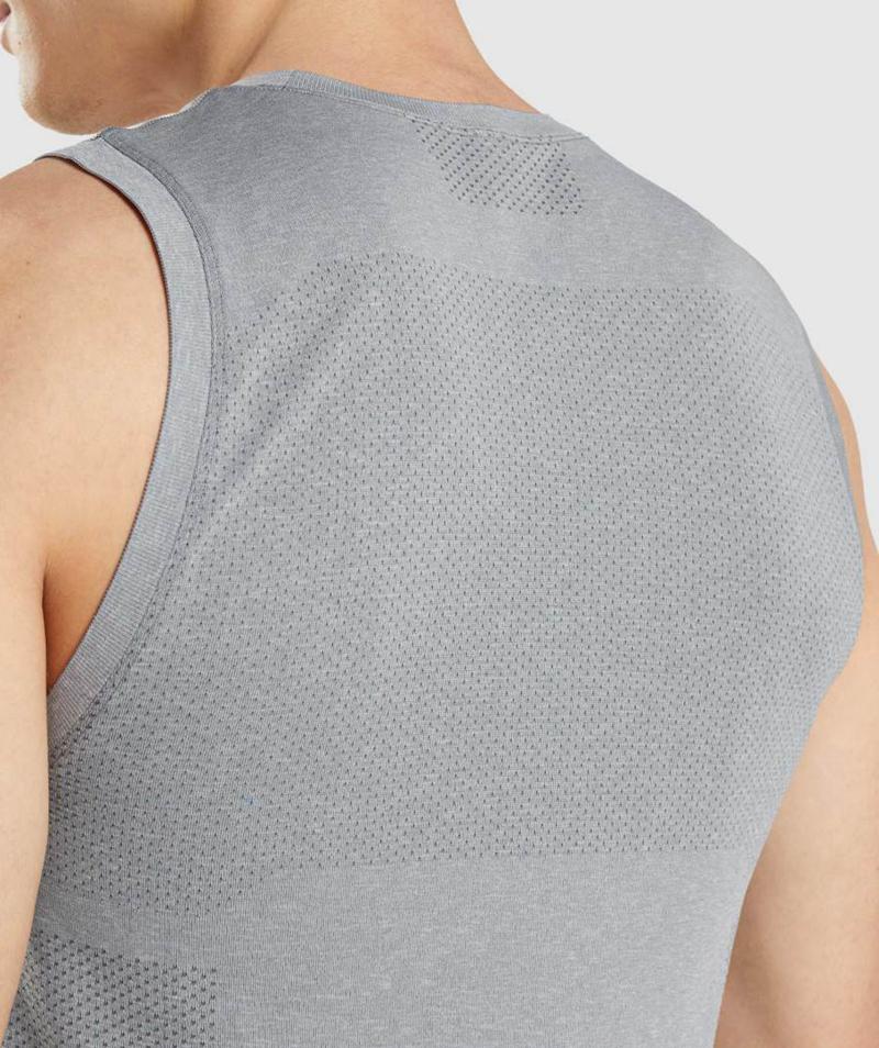 Gymshark Vital Seamless Light Ujjatlan Póló Férfi Szürke Szürke  Hungary |  FQWNJ-4216