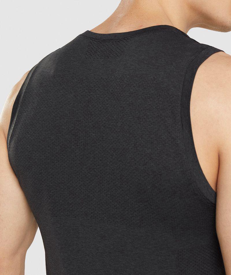 Gymshark Vital Seamless Light Ujjatlan Póló Férfi Fekete  Hungary |  QUTSF-4895