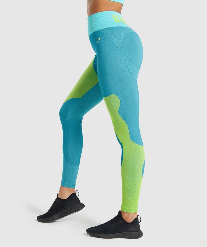 Gymshark WTFlex Seamless High Waisted Leggings Női Kék  Hungary |  JSFCY-5283