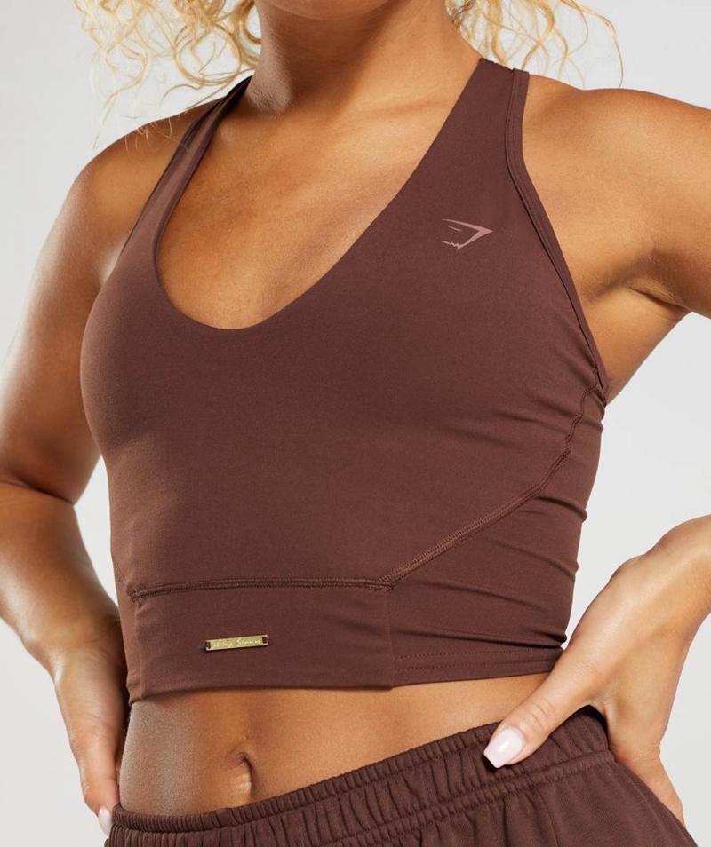 Gymshark Whitney Crop Ujjatlan Póló Női Barna  Hungary |  IFWRS-6104